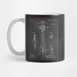 Windmill Patent - Farmer Rancher Country Farmhouse Art - Black Chalkboard Mug